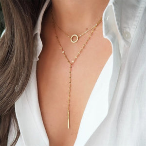 Plate lariat necklace